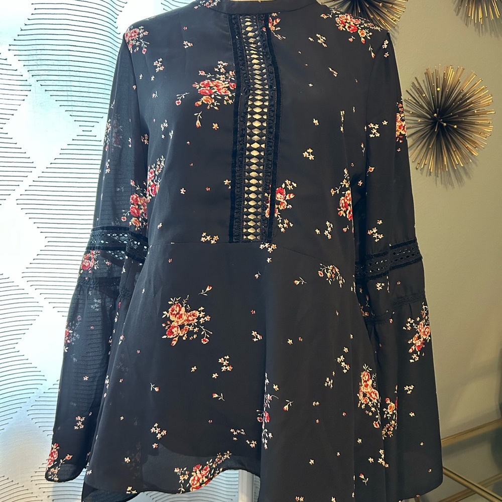 Show Me Your MuMu Black Floral Blouse